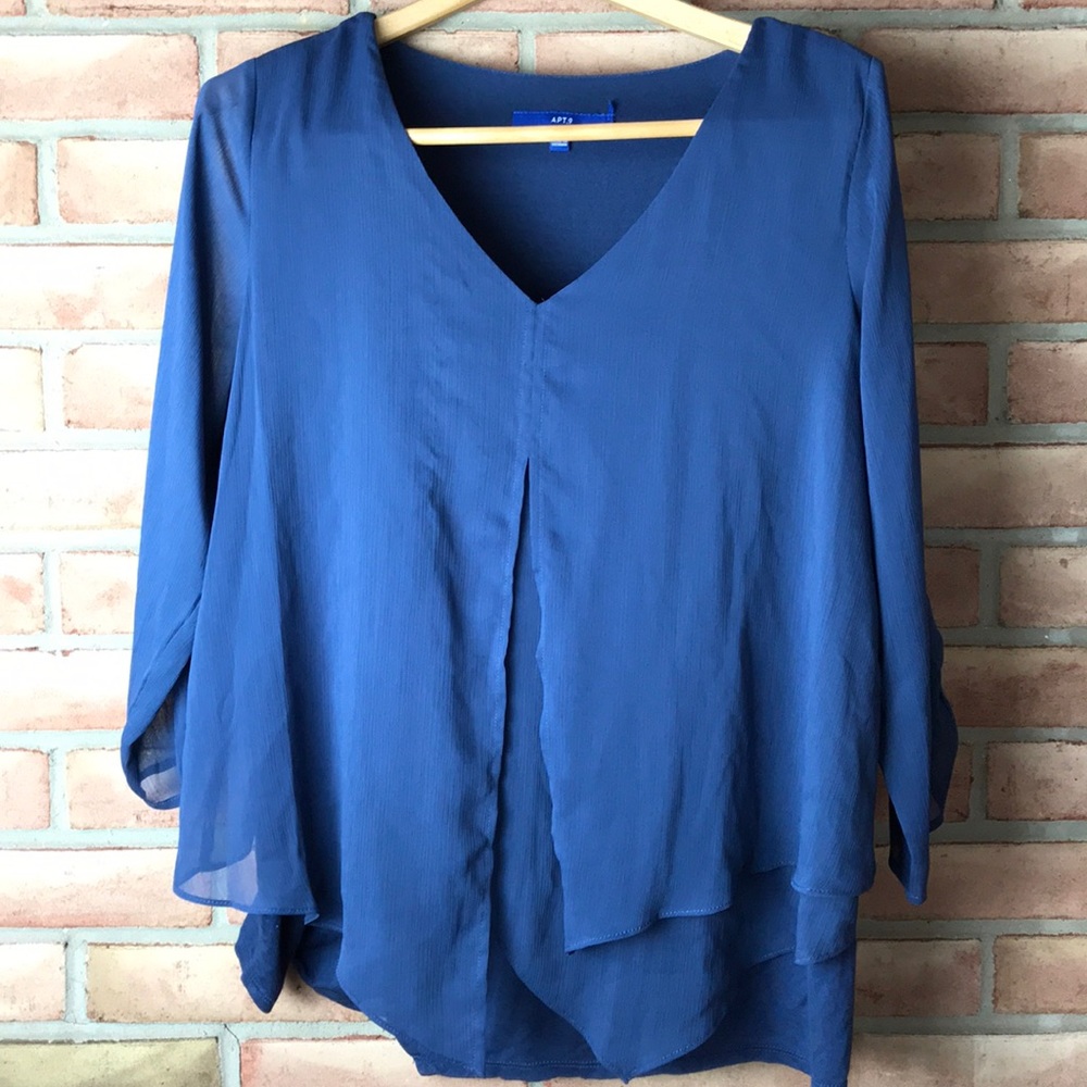 Apt.9 size L navy blue layered top